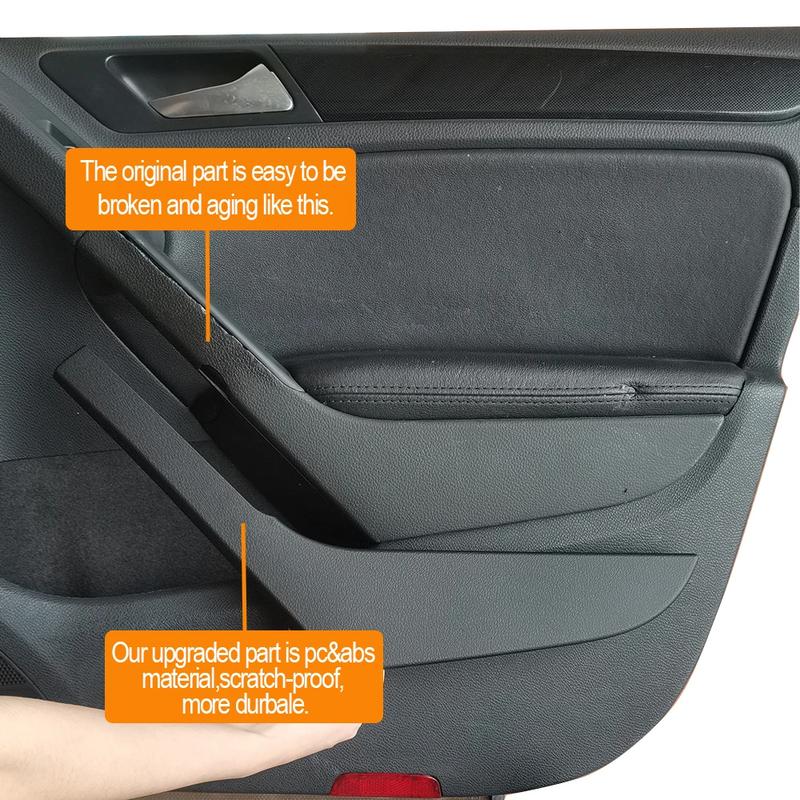 Car Interior Door Black/Silver Left Right Handle Cover Trim for VW Golf 6 MK6 2009 2010 2011 2012 2013 5K4868039A 5K4868040A