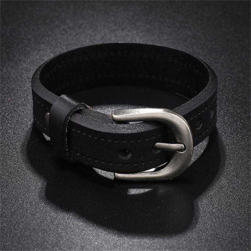 Handmade Beaded Bracelet Leather Bracelet Fashion Wrist Accessory Stylish Daily Wear Bracelet Leather Texture for Man