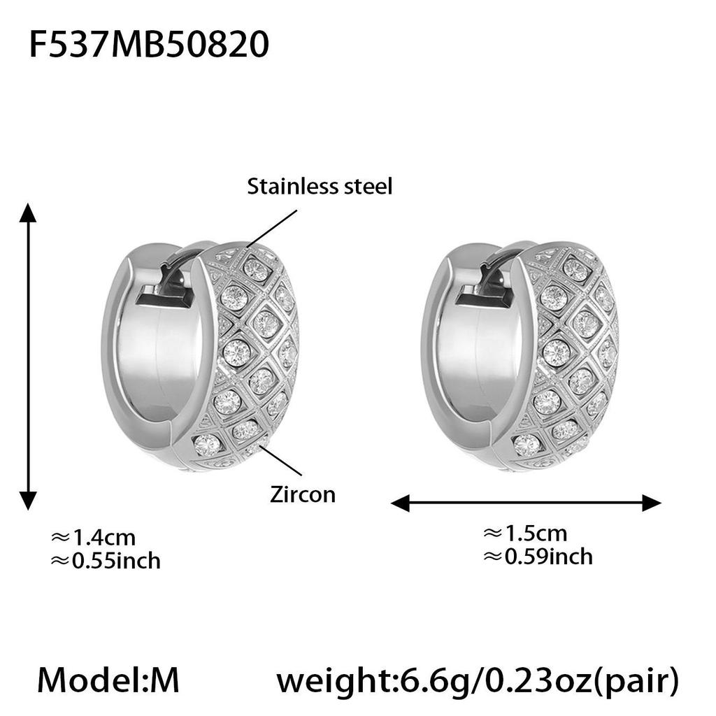 Ferris Wheel Diamond Circle Ear Cuffs: Elegant, Rhombus-Set Earrings