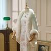 Qipao Hochzeitskleid mit Schal - 2025 Herbst/Winter Kollektion: Warmer dicker Ärmelstil