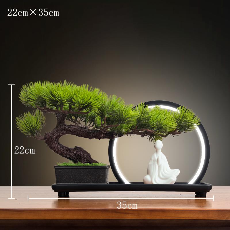 Simulation fake tree bonsai home living room Chinese sand table hotel porch landscaping decoration green plant ornaments