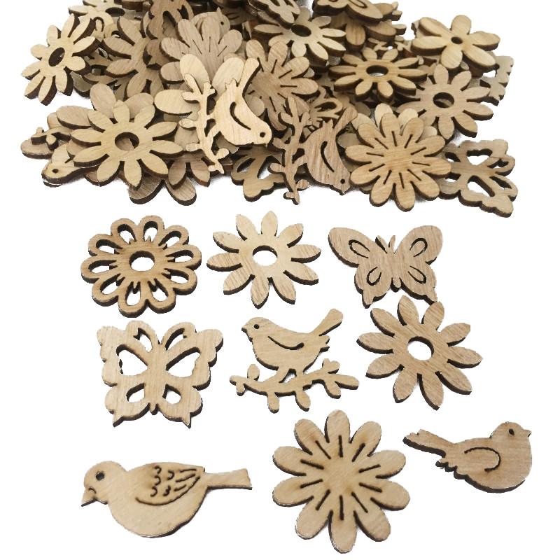 50pcs Wooden Xmas Tree Hanging Ornament 2025 Christmas Party Decorations For Home 2025 New Year Santa Claus Snowman Gift Decor
