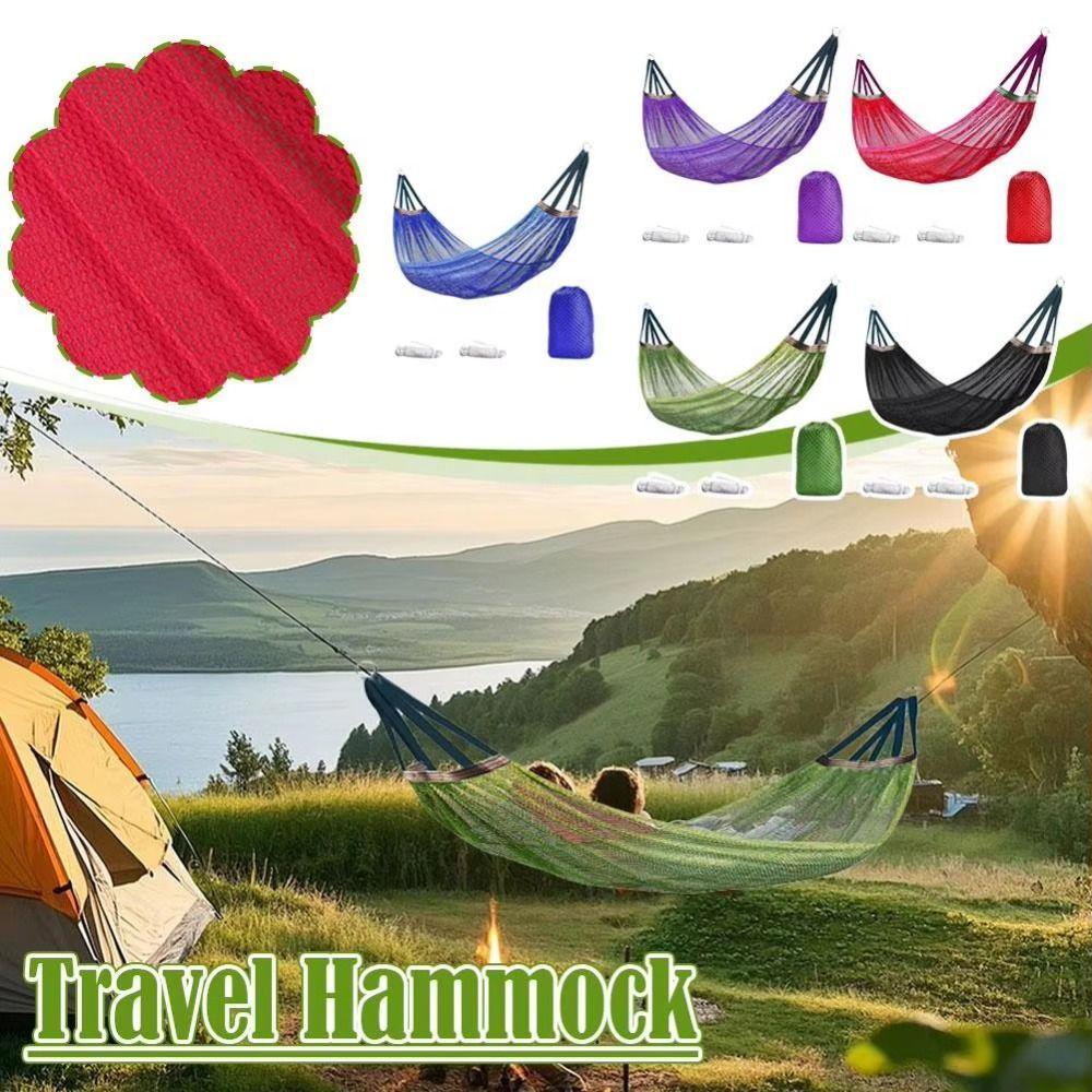 Cooling Mesh Hammock Portable Outdoor Camping Swing Sturdy Ice Silk Hanging Bed  Balcony