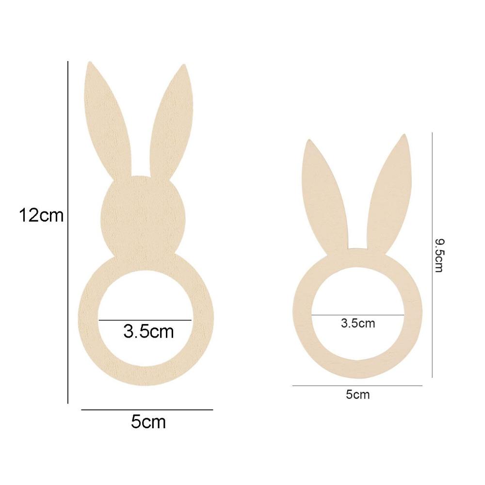 Pcs/pack Fashion Restaurant Layout Crafts Smooth Rabbit Pattern Easter Napkin Rings Table Decor Napkin Buckle Easter Supplies