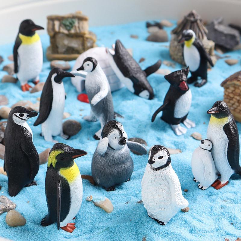 Mini Arktis Tiere Set Kunststoff Meeresbewohner Realistisch Aquarium Dekor Für Büro Schreibtisch