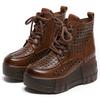 Fashion GKTINOO 2025 New Design Summer Women Boots Genuine Cow Leather Hollow Out Height Increasing 7cm Wedges Heel Platform Ankle Boots