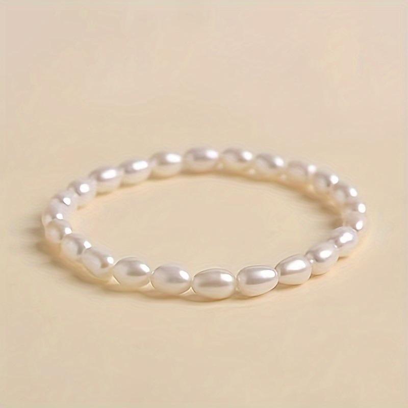 

Модный жемчужный браслет - Изготовлен из жемчуга цвета белого крема, Уникальный браслет для повседневной носки, Аксессуар для дружбы белый