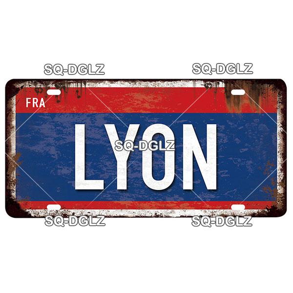 [SQ-DGLZ] Vintage France City Metal Sign Tin Sign Licenses Plate Decor Plaque Metal Vintage Bar Pub Club Home Wall Decoration