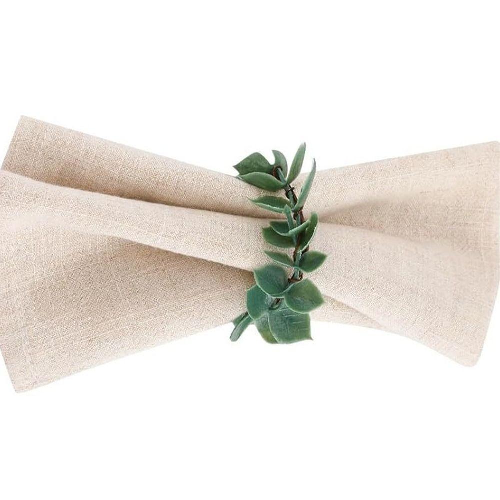 3pcs Rustic Artificial Plant Napkin Rings Simulation Napkin Buckles  Dinner Table