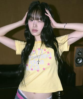 Eontaiteulseoul Untitle Steri Round Crop Short Sleeve Yellow