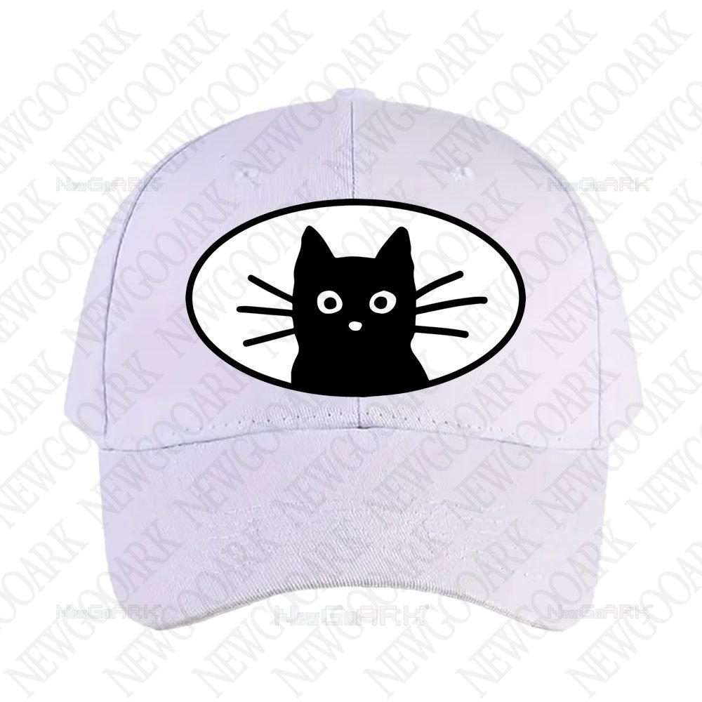 Black Cat Face Cap Women Unisex Peaked Hat Fashion Casual Adjustable Printed Baseball Caps Trucker Cap Adult Outdoors