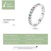 BAMOER 925 Sterling Silver Exquisite Original Colorful Heart-shaped Zircon Ring for Women Fine Jewelry