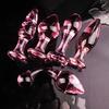 Pink Ribbed Glass Butt Plug Masturbation Sex Toy Explore Ass Play Women Man Gspot Stimulate Orgasmic Lesbian Backdoor Game