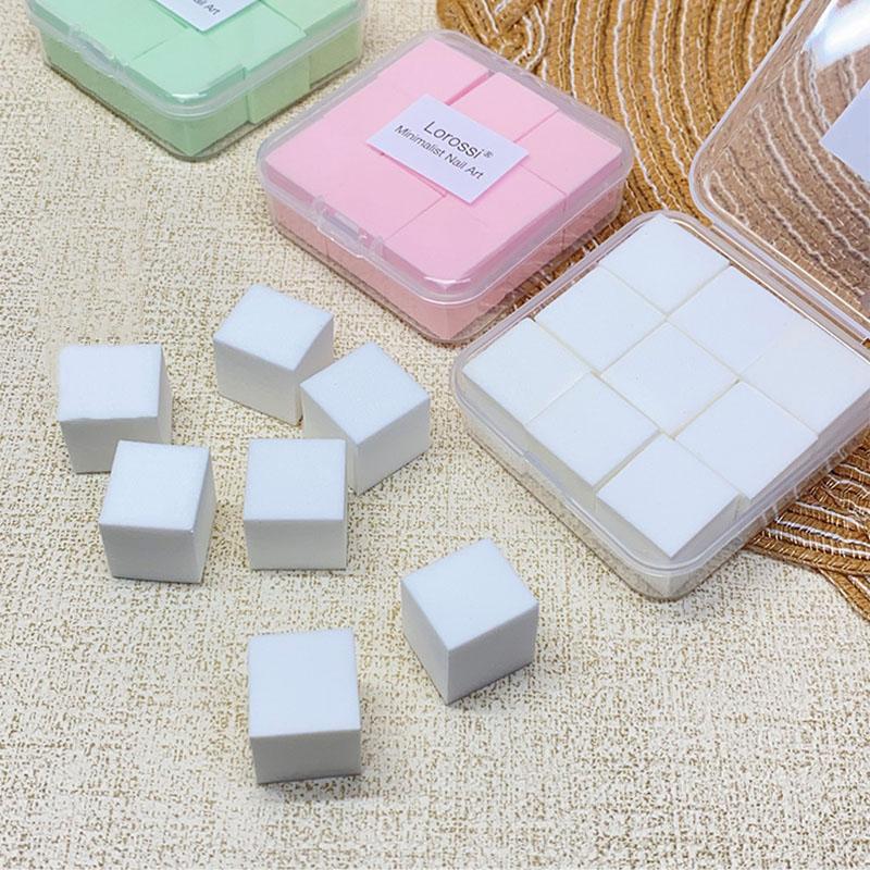2Cm/0.79In Soft Nail Art Sponge 9Pcs/Box Nail Stamper Gradient Effect Painting Gel Halo Dyeing Tool Brush Diy Manicure Salon