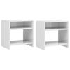 Day and Night - Day and Night Nightstands 2 Pcs White Plywood 40x30x40 Cm