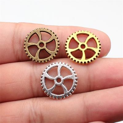 Gears Steampunk Industrial Cog Charm Antique Bronze Zinc Alloy Jewelry Making Supplies Jewelry Making Earring Charms