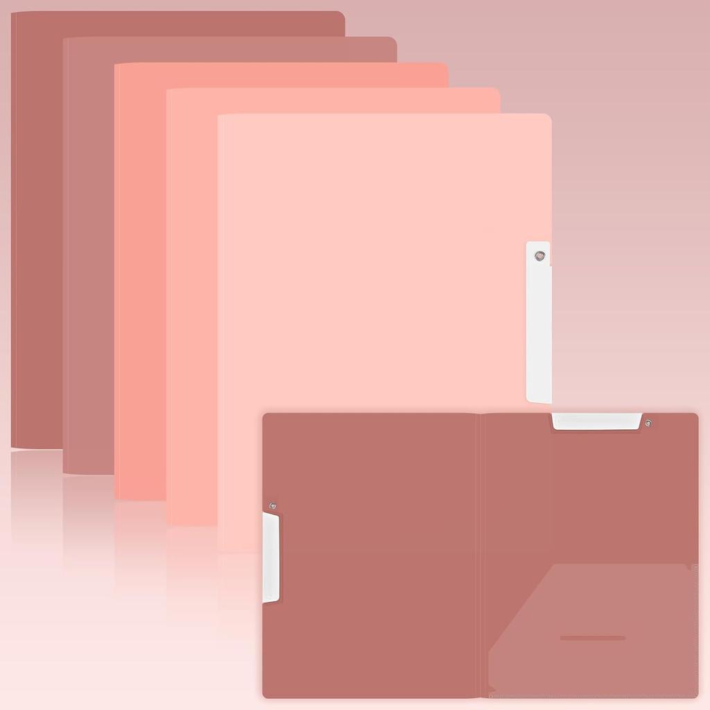 BAYTORY 5Pcs Clear Report Covers with Swing Clip, Report Folder for A4 & Letter Size Paper, Plastic Folders with Clip, Presentation Binder for School