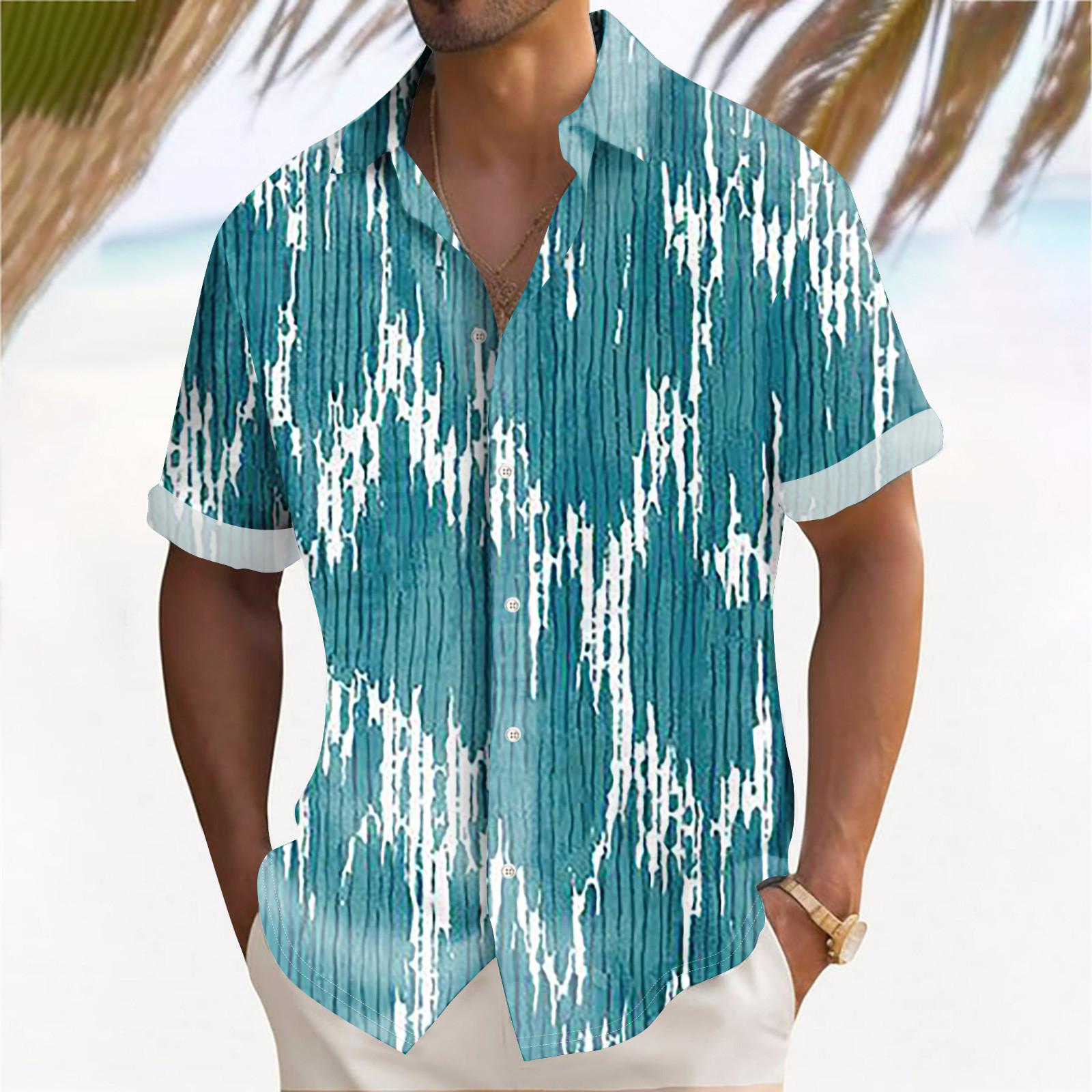 

Мужская повседневная свободная рубашка с короткими рукавами, модная рубашка с лацканами, топ XL