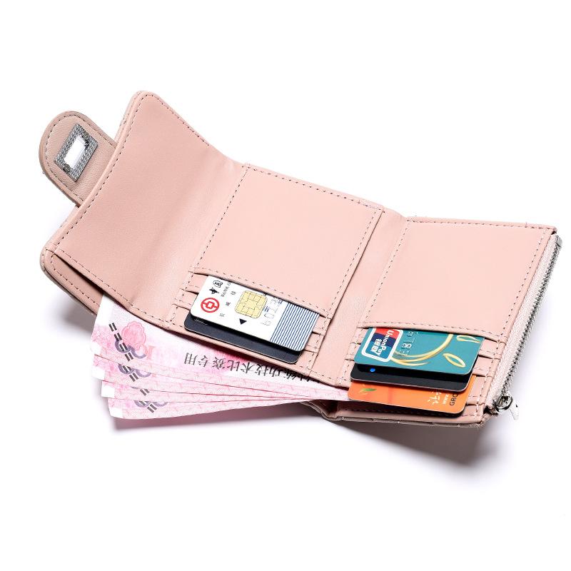 New women's wallet rhombus simple girls multi-card anti-degaussing student change bag