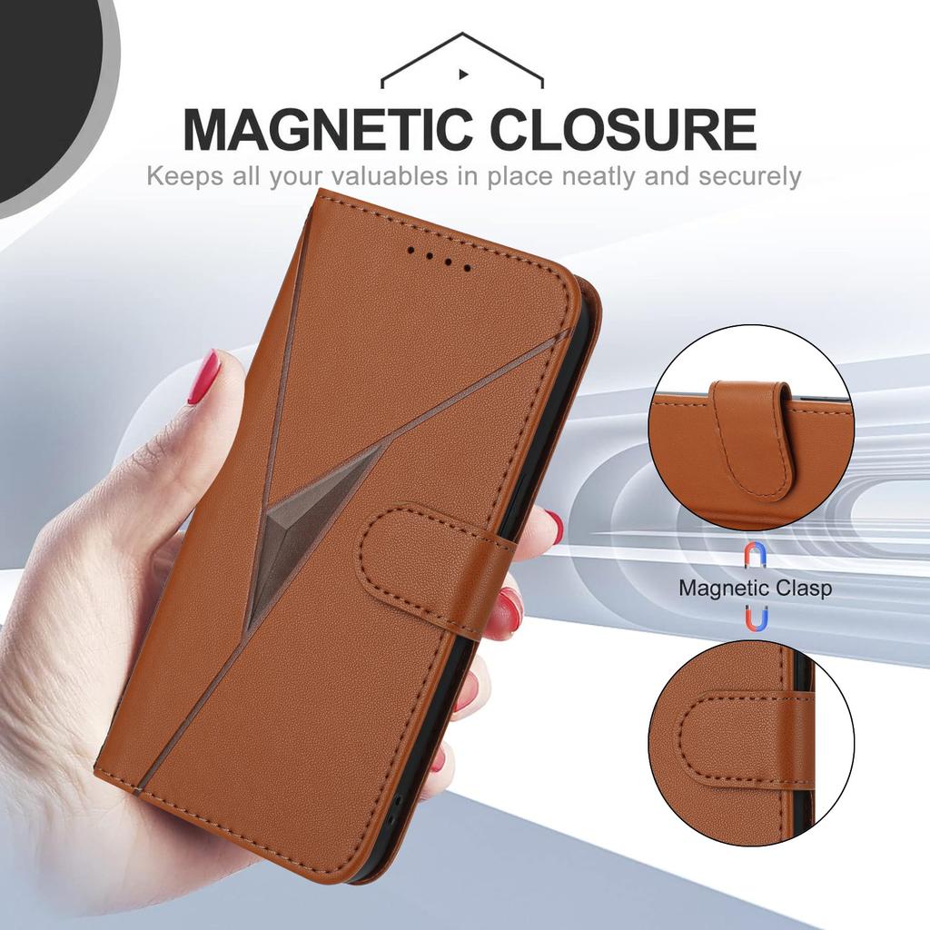 YX0090 For Xiaomi 14T Case Triangle Imprint Leather Phone Cover with Lanyard