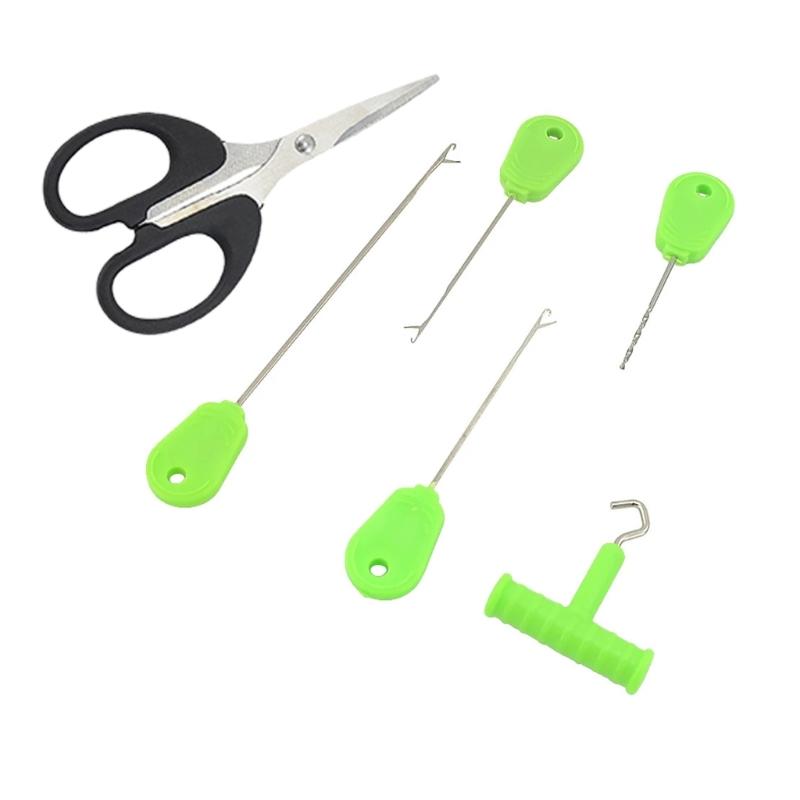 

6Pcs Baits Needle Fishing Baits Hook Needle Worms Threader Fishing Tool Set for Fishing Equipment Baits Preparation 1