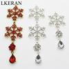LKERAN Snowflake Pendant Button 3Pcs Alloy Craft Rhinestone Hanging Party/Christmas Decoration Crystal Accessories