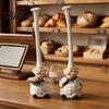 No Paint Peeling Resin Doll 2Pcs Tall Hat Chef Figurine for Kitchen And Restaurant Decor, Hand-Painted Cartoon Statue Dolls with Stable Base Tabletop