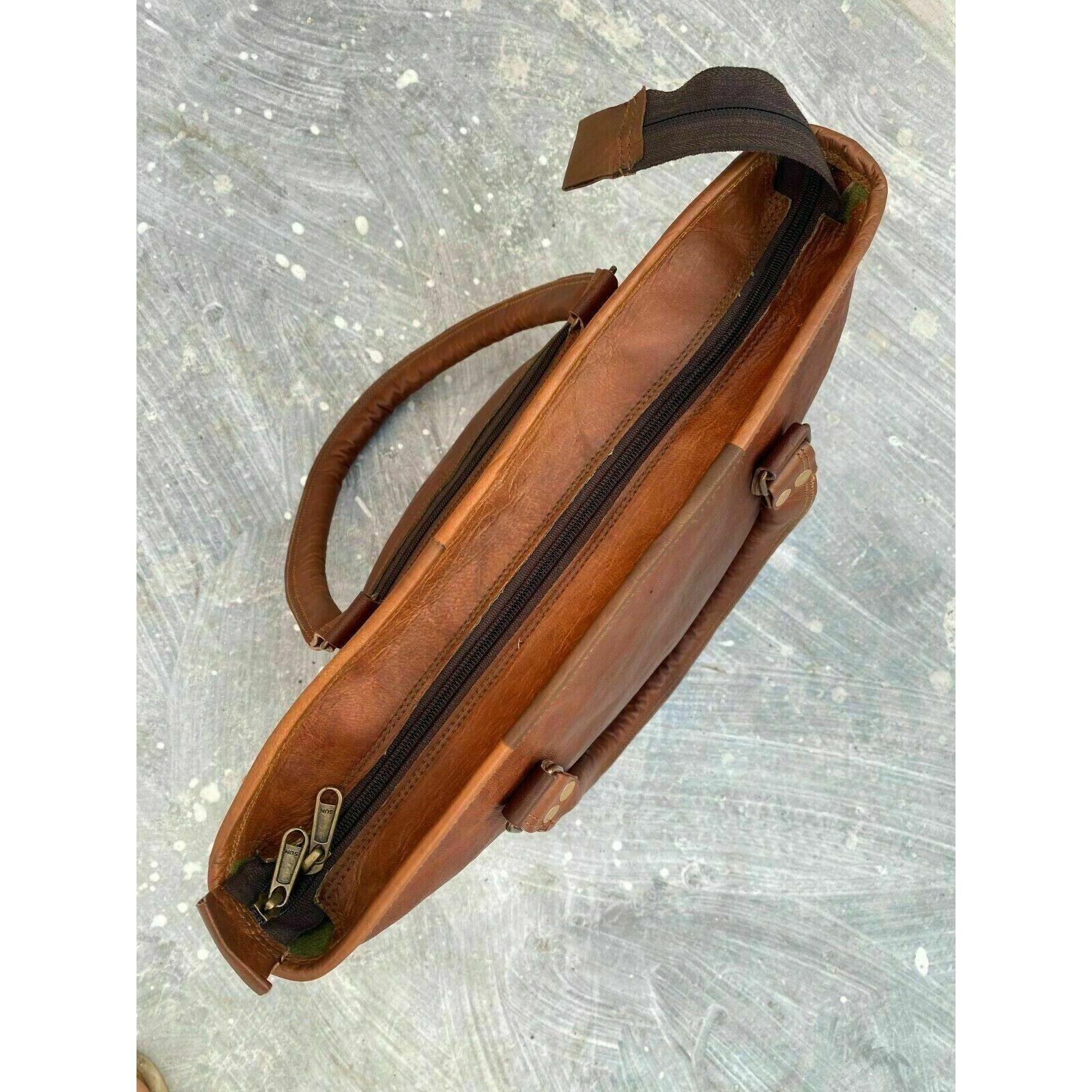 Женская винтажная коричневая кожаная сумка через плечо ручной работы через плечо — фото 3