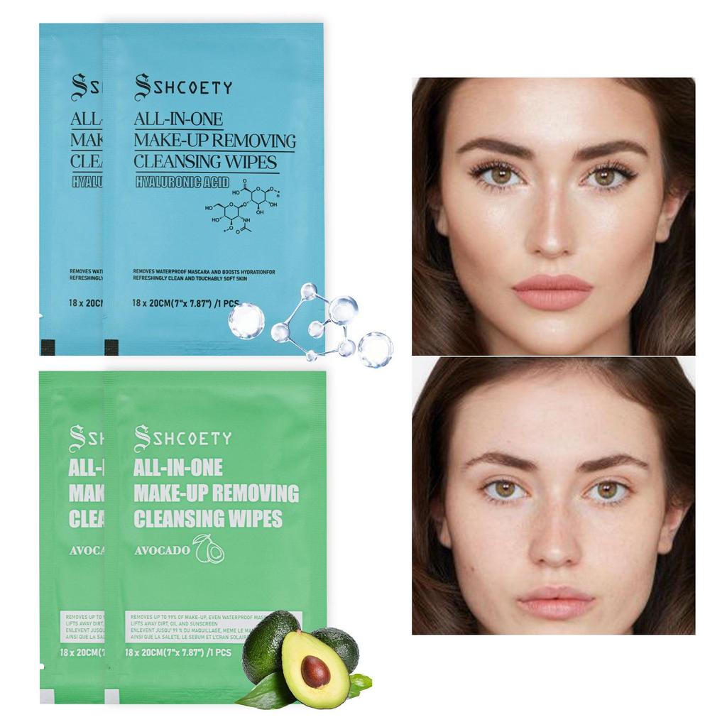 SHCOETY 10-Pack Makeup Remover Wipes: Individually Wrapped, Gentle Deep Clean for Face.