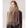 VICTORIA&VERA Autumn/Winter Striped Plaid Tassel Scarf
