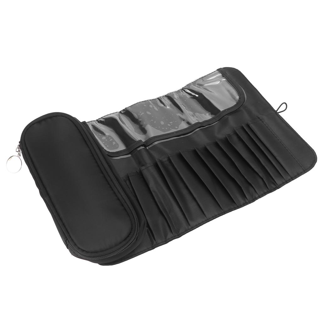 Geantă de Depozitare Machiaj Pliabilă Organizator Pensule Rezistentă la Praf Capacitate Mare Geantă Cosmetică de Călătorie Neagră