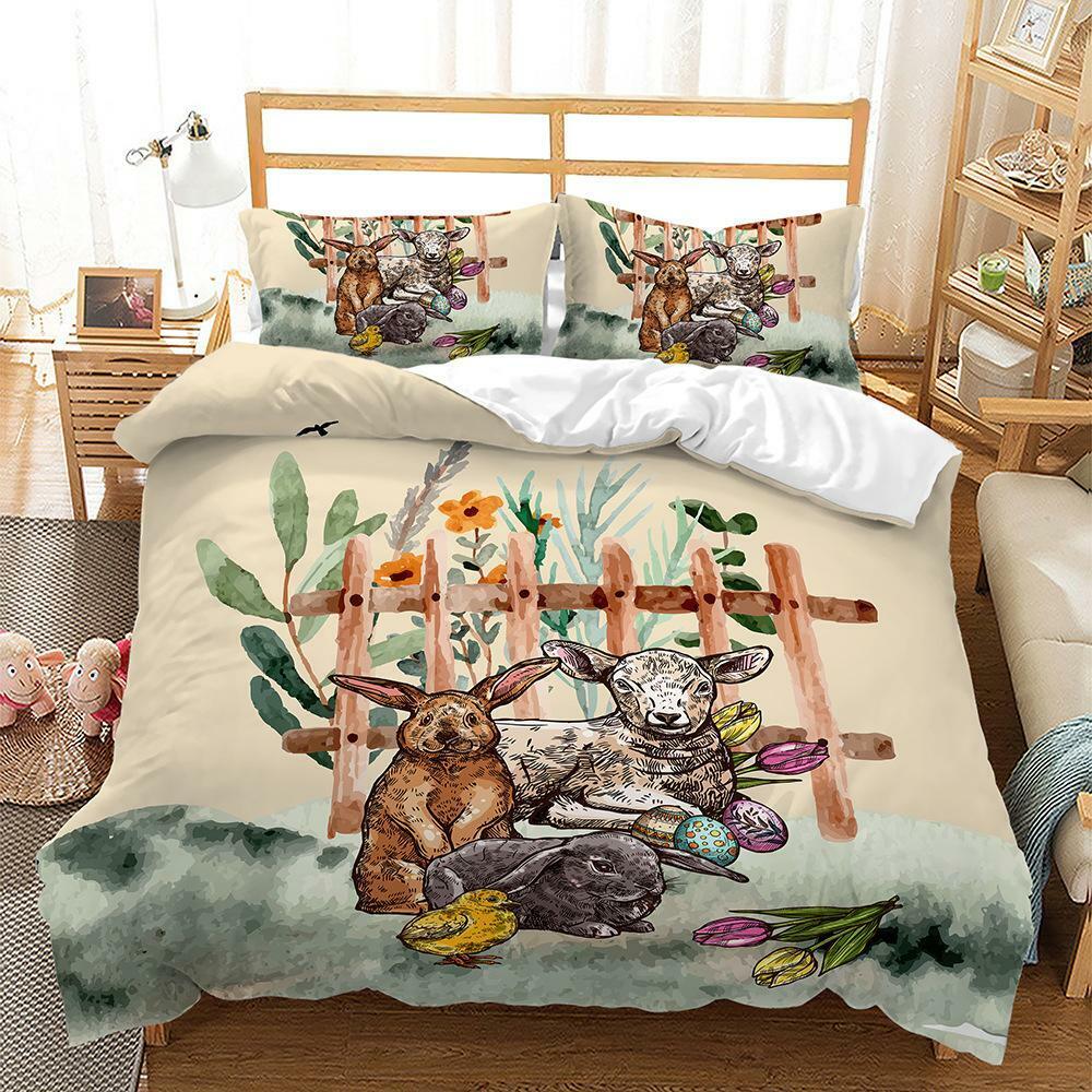 Happy Easter Doona Quilt Duvet Cover Set Pillowcase Single Double Queen Size Bed