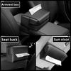 Nappa Faux Leather Car Tissue Box Holder - Durable PU Material, Sun Visor Backseat Organizer with Fix Strap, Ideal for Center Console Armrest