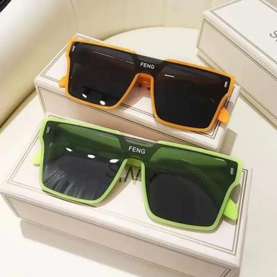 Vintage Quadratische Kinder Sonnenbrille Kinder Jungen Mädchen Mode Übergroße Sonnenbrille Luxusmarken Design UV400 Shades Brillen