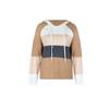 Autumn Women's Knit Blouse Sweatshirt Loose Cozy Casual Hooded Colorblocked Pullover Knit Sweatshirt