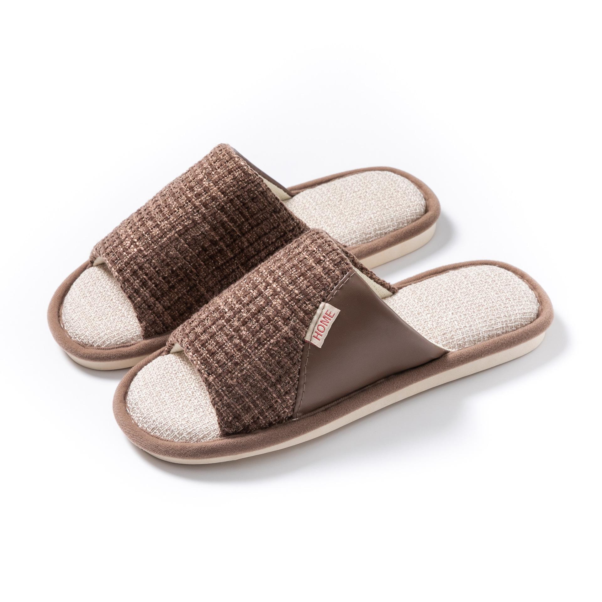 

Льняные тапочки женские весенне-осенние четыре сезона летние домашние хлопково-льняные домашние нескользящие мужские парные 44-45