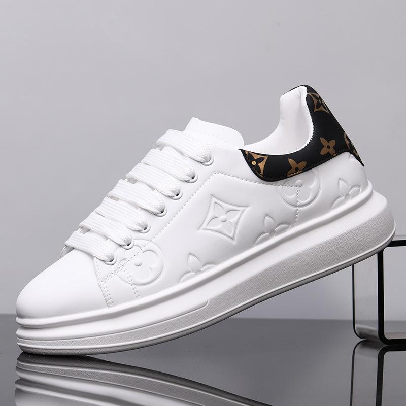 Leather breathable student casual couple shoes heightening board shoes KY2 35