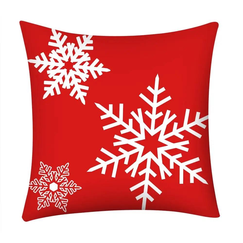 Christmas Tree Santa Claus Snowflake New Year Decoration Pillow Cover Bedroom Sofa Restaurant Seat Pillow Cover pillow cover