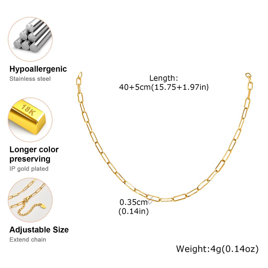 Minimalist Small Square Chain Necklace Women's Stainless Steel Link Chain Choker Necklaces Hip Pop Clavicle Jewelry Gift