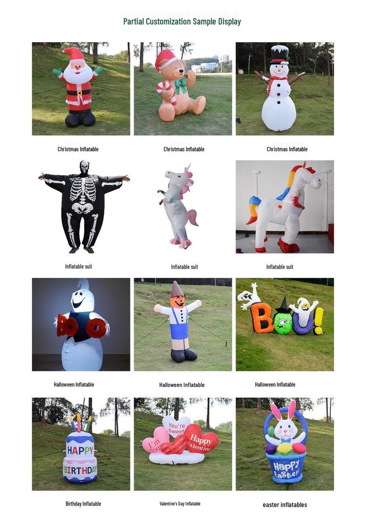 Christmas Bear Inflatable Decoration - Outdoor Holiday Prop with Christmas Tree