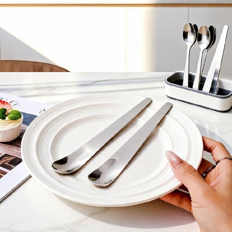 4Pcs Refined 316 Nonrust Steel Ice Creams Spoon Heat Resistant Dessert Cutlery For Daily Use And Entertaining Guests