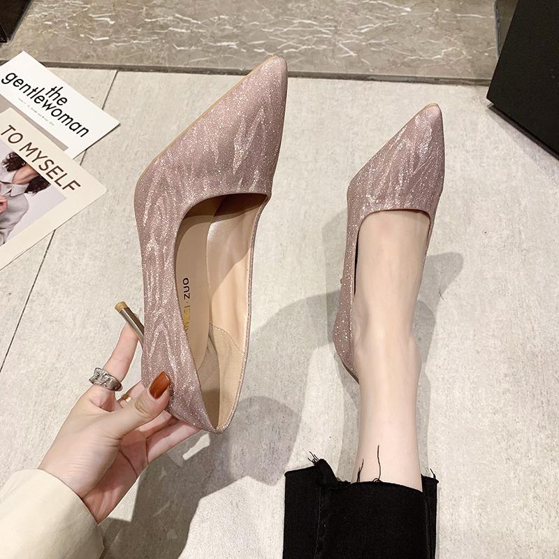 Crystal Queen 6CM Pointed Toe Bride Wedding Shoes Cinderella Prom Rhinestone Mary Janes High Heels Thin Heels Mary Jane Shoes