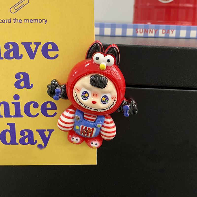 Cute Monsters Refrigerator Magnets Lafufu Trendy Doll Figurine Model Po Clip Home Decorations Magnetic Decor Birthday Gifts