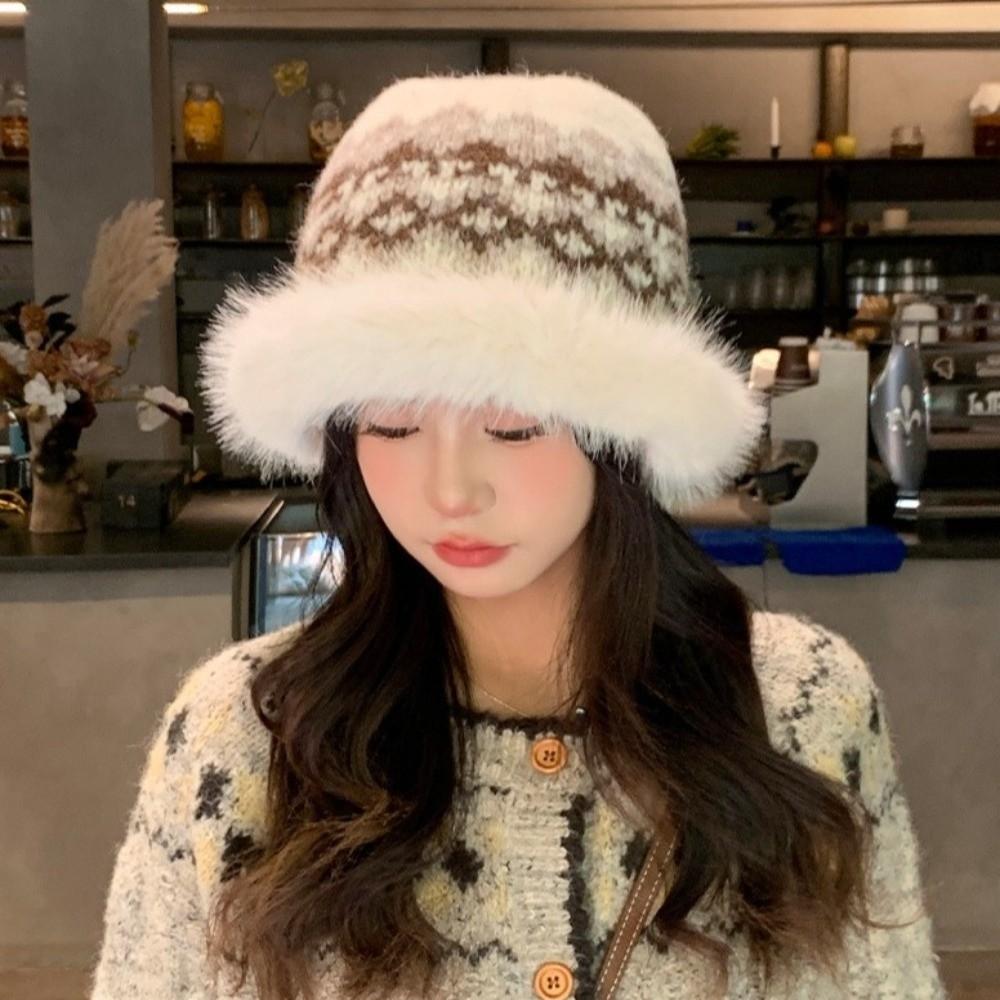 Windproof Fisherman Hat Thickened Ear Protection Cap Versatile Bucket Cap  Winter