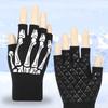 Stretch Halloween Skeleton Gloves Black Skull Half Finger Gloves  Winter Season