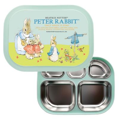 Peter Rabbit Sealed Safety Double Stainless Steel Plate, Olive 3702, Lid + Plate, Popular Korean Parenting Items