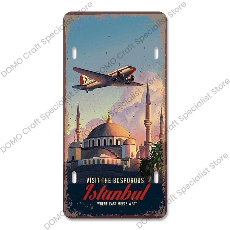 Air Races Metal Plate Tin Signs Retro Top Gun Airplane Metal Poster Garage Club Bar Home Wall Decoration 15x30cm
