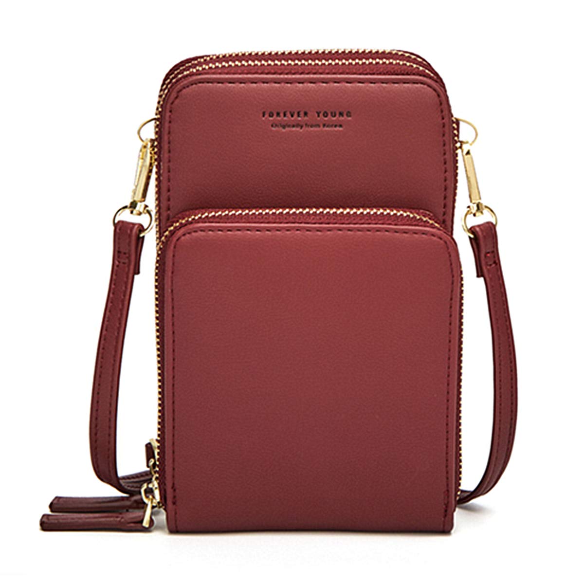 

SEMIYA Shoulder Bag, Wallet Pouch, Smartphone Pouch, Mini Bag, Neck Wallet, Neck Pouch, Crossbody Bag, Small Item Case, Unisex, Multicolor, PU (Wine)