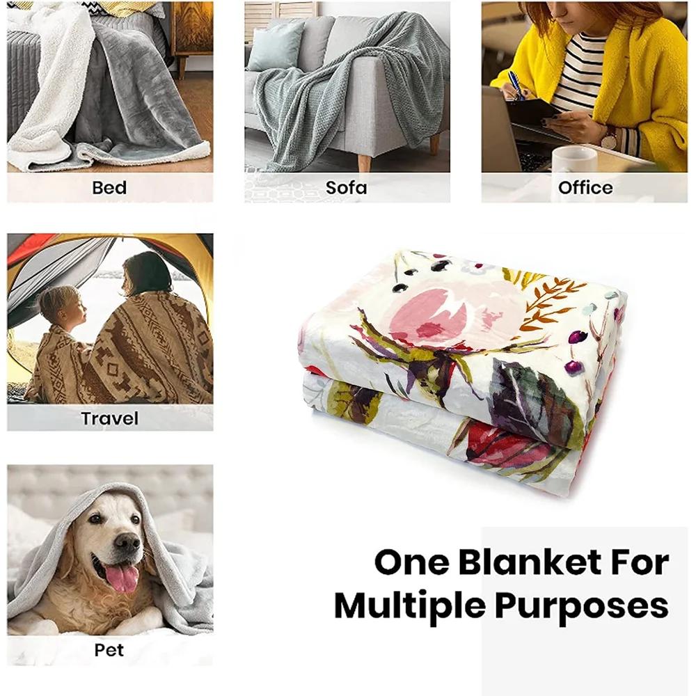 Throw Blanket for Sofa Luxury Throw Blankets Characters D-Demon Slayer Fluffy Plaid Large Blanket King Size Cobija Home Interior