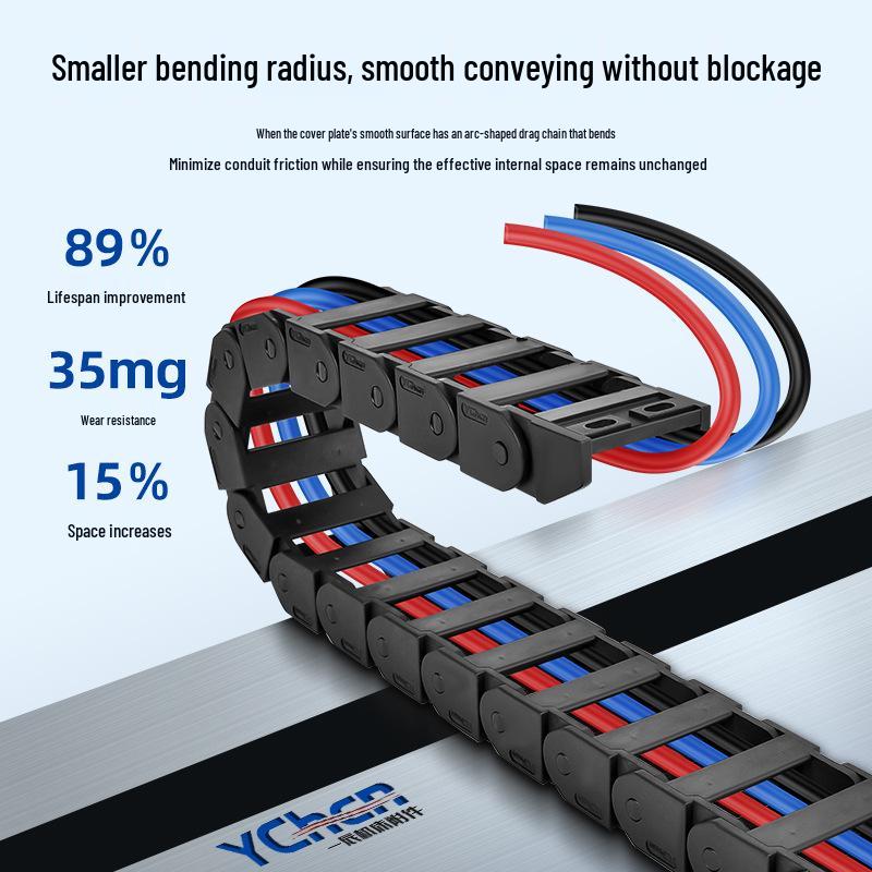 Silent Wear-Resistant Nylon Drag Chain for Robot Arm: Dustproof Plastic Cable Trough